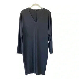 Calvin Klein Francisco Costa Black Dress Size 8 V-Neck Careerwear Office Classic